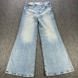 MOTHER Lil’ Tomcat Roller Sneak Jeans I Confess Wash Size 28 Wide Leg Flare
